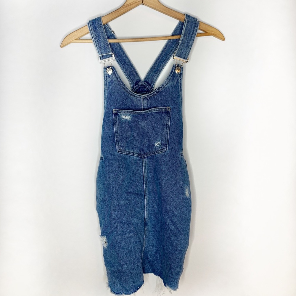 Zara Denim Overalls Dress